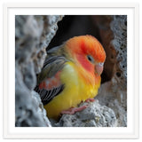 Cute Lovebird Perched On A Rock In A Cave thumbnail