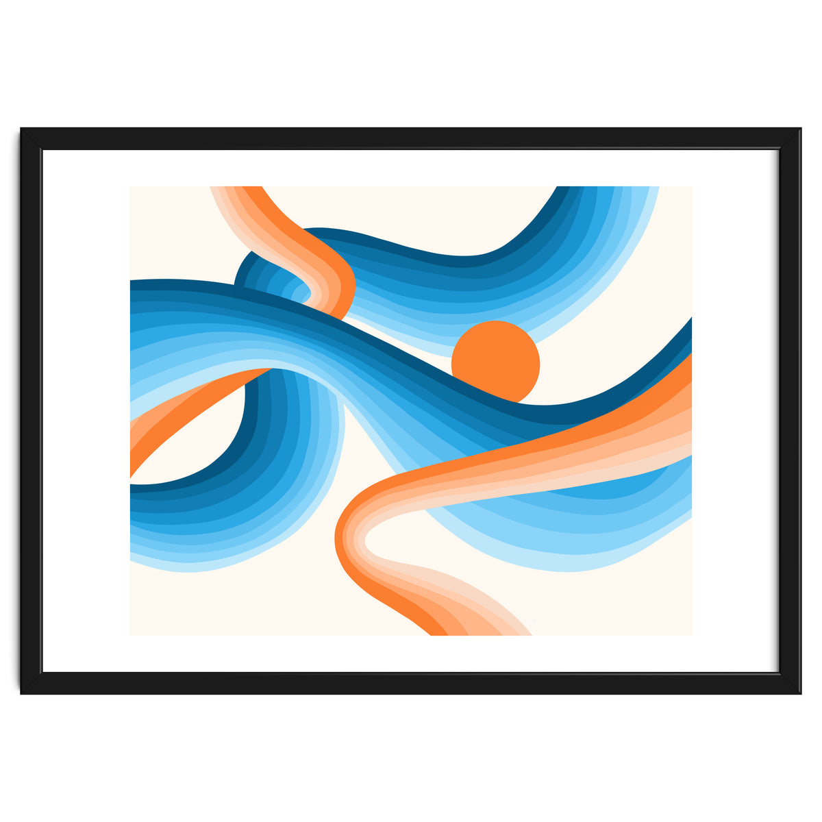 Rise, Abstract Retro Sunrise, Modern Bohemian Space, Concept Graphic Sky, Eclectic Nature