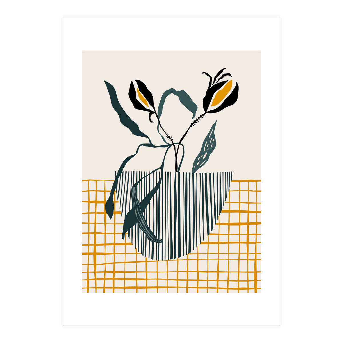 Midcentury plant pot light (Print Only)