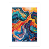 Vibrant Fluid Acrylic Pour Abstract Art (Print Only)