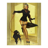 Pinup Girl In Black Dress On A Hall Experiencing Sudden Wind (Print Only) thumbnail