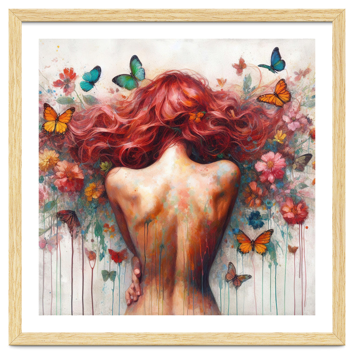 Wild Red Hair Butterfly Back