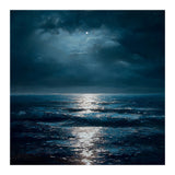 Ethereal Moonlight Over Midnight Ocean Waves (Print Only) thumbnail