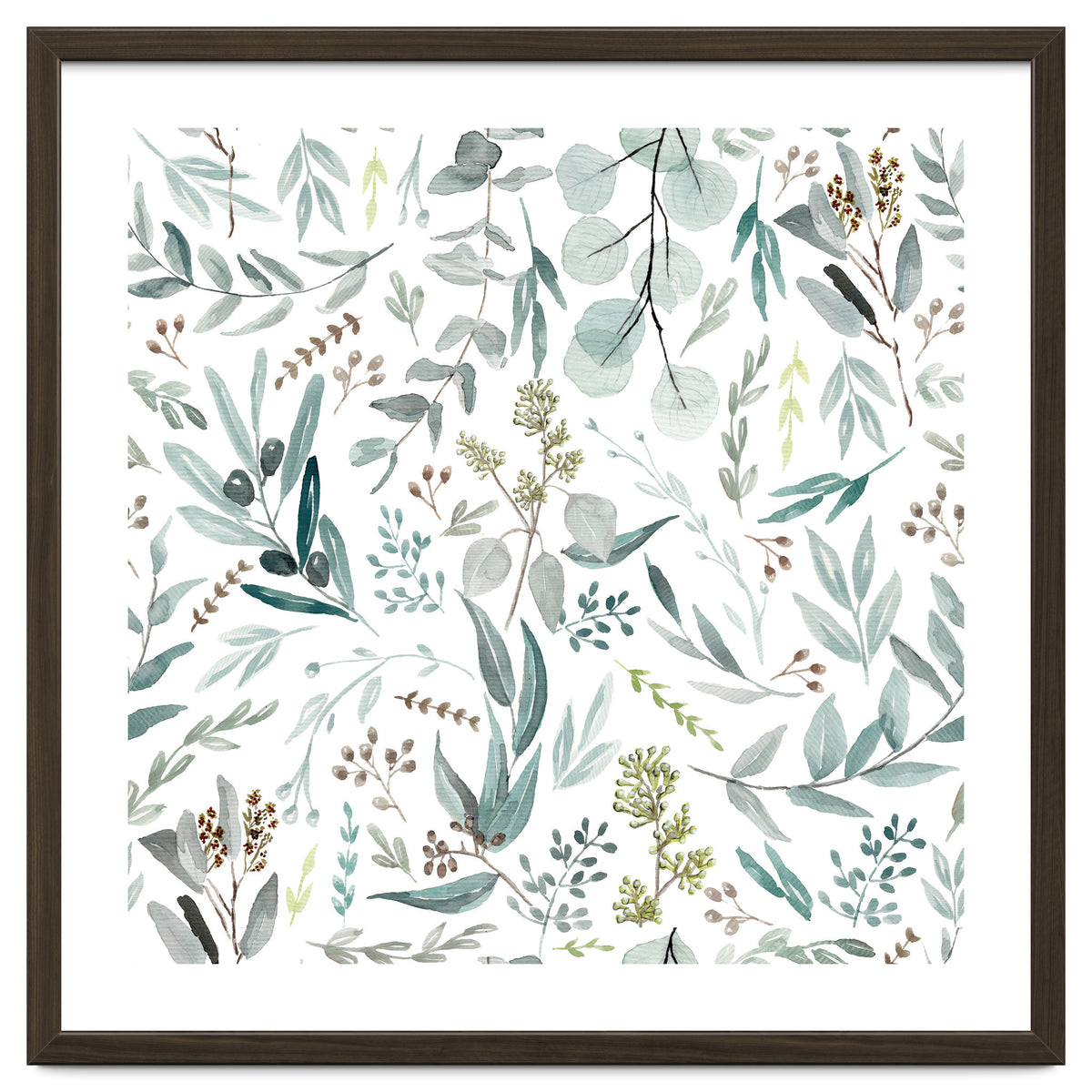 Eucalyptus Leaves Botanical Pattern