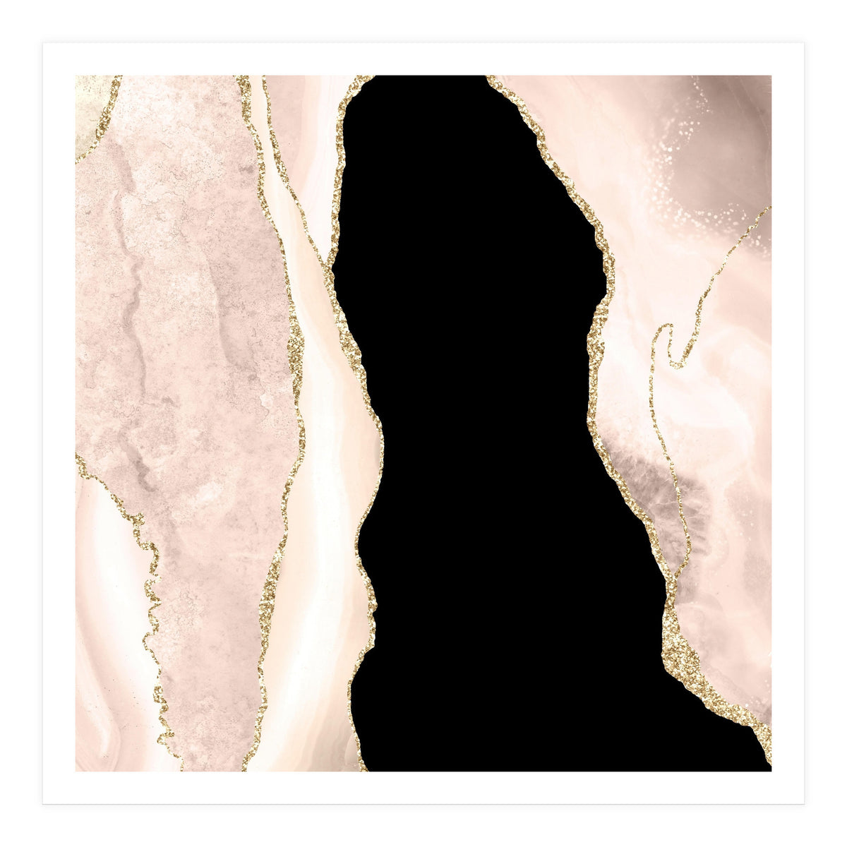 Ivory & Gold Agate Texture 02 (Print Only)