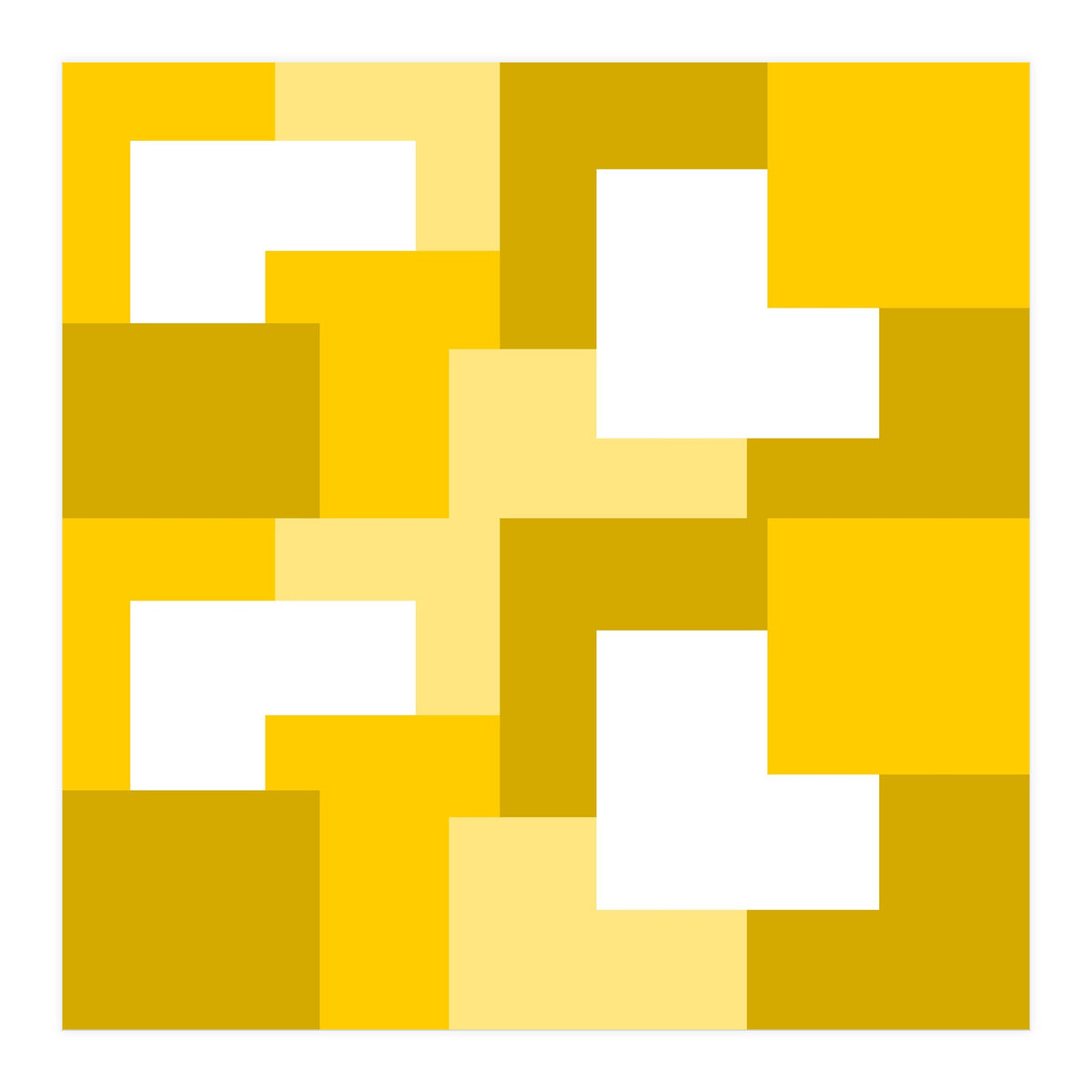 Yellow Abstract Square Tiles Pattern (Print Only)