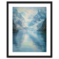 Ethereal Descent: The Glimmering Silence of the Ancient Glacial Fjord