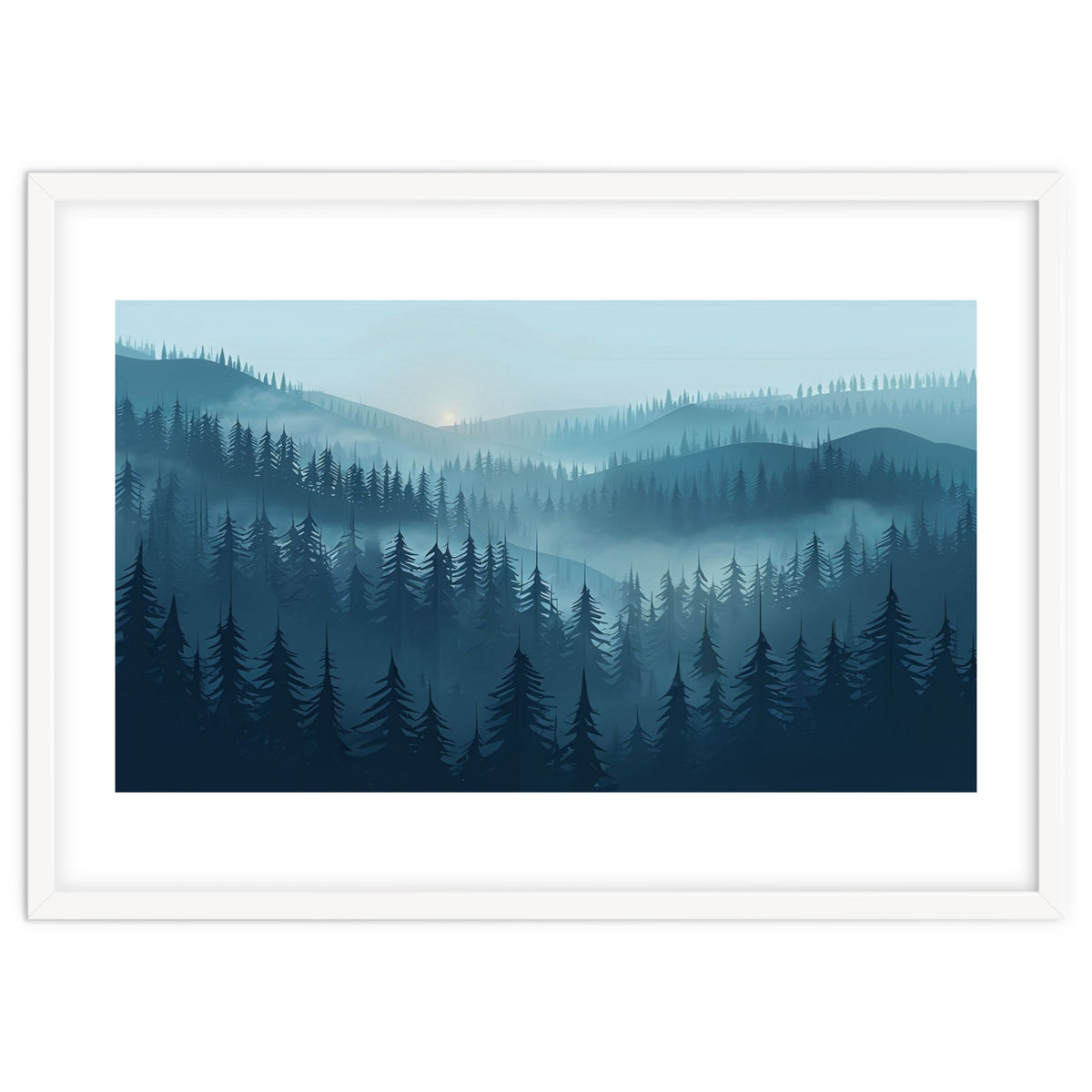 Misty Evergreen Forest: Moody Atmospheric Landscape