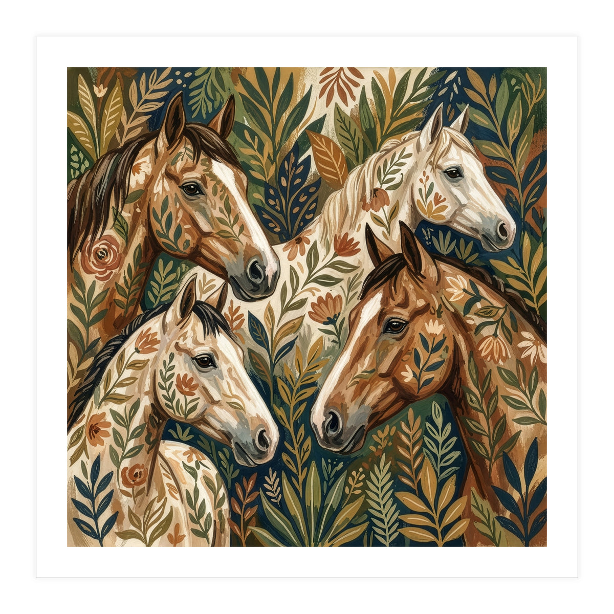 Equestrian Floral Harmony (Print Only)