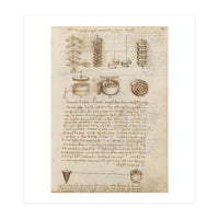 Folio f 85r. Codex Madrid I (Ms. 8937) "Treaty of statics and mechanics", 192 folios with 384 pag... (Print Only)