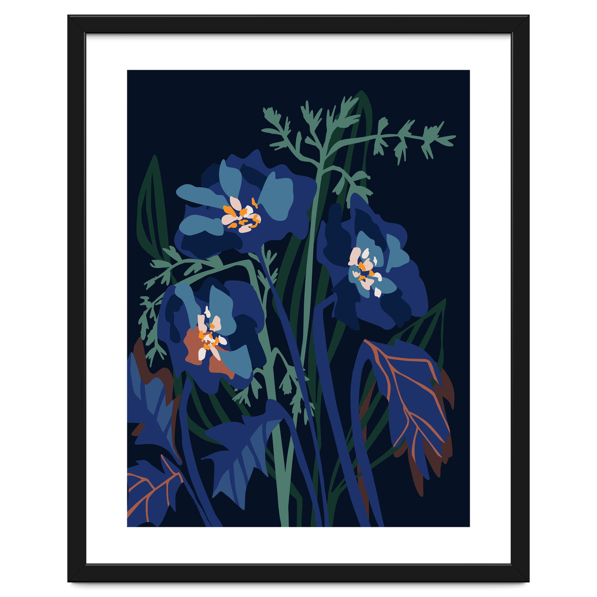 Wild Flowers Dark Midnight