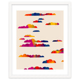 Totem Clouds, Colorful Sky Vibrant Eclectic Bohemian, Abstract Positivity Good Vibes Boho Contemporary Modern Painting thumbnail