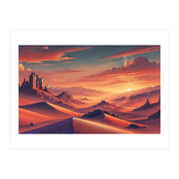 Vintage Chile, Atacama Desert Sunset Poster (Print Only)