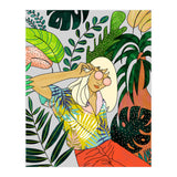 Spring Break, Tropical Bohemian Travel Line Art, Woman Fashion Palm Forest Jungle Watercolor Nature (Print Only) thumbnail