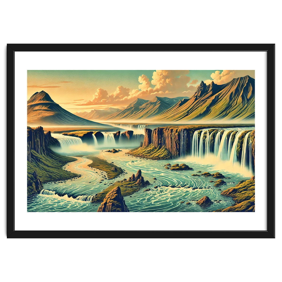 Vintage Iceland, Landscape Poster