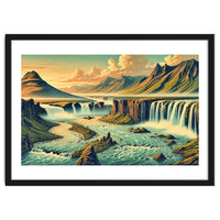 Vintage Iceland, Landscape Poster