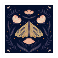 Moth And Flowers  (Print Only)