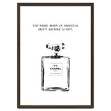 Born Original, Fashion Perfume Bottle Quote Art, Coco Chanel, Chic Decor thumbnail