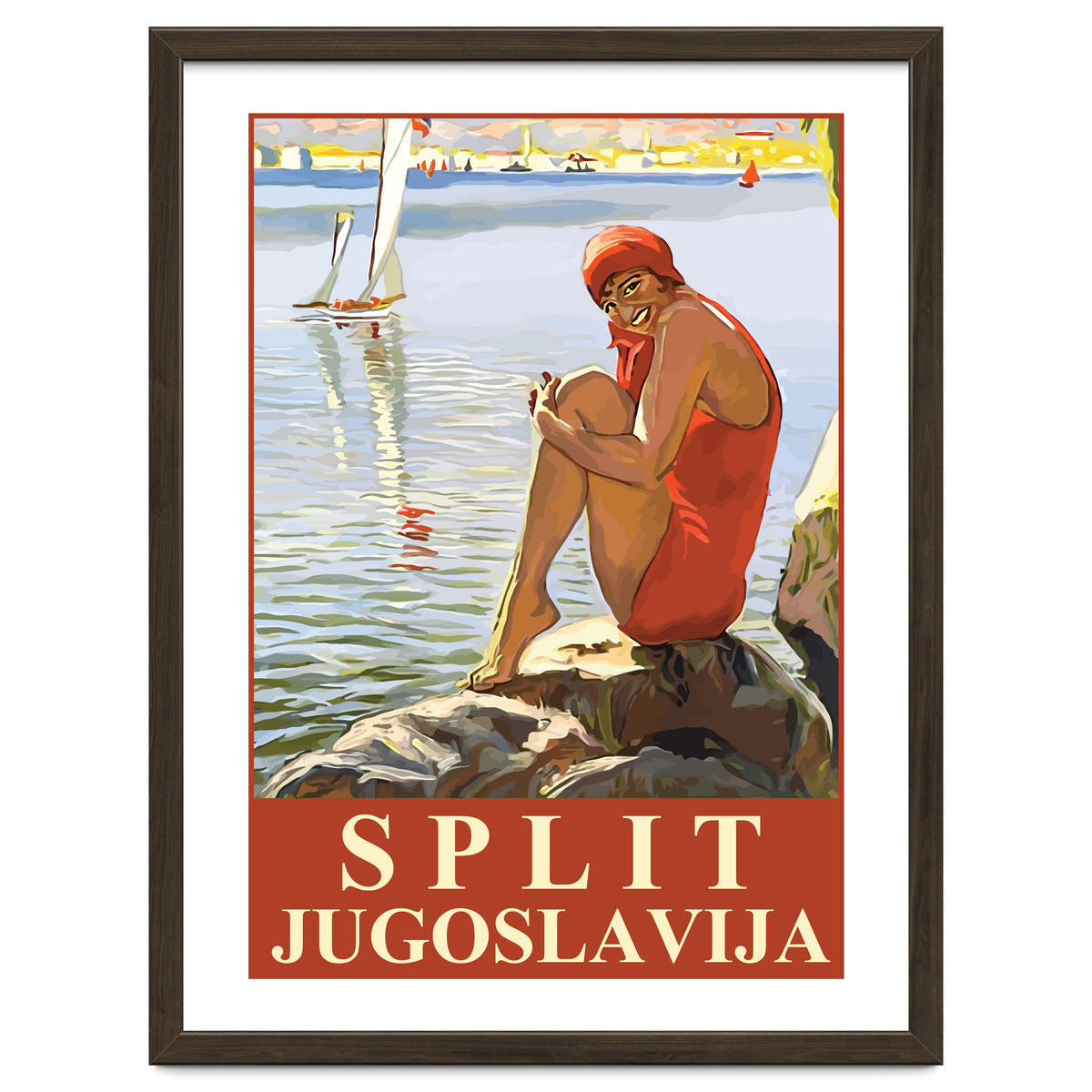 Split, Swimmer on a Rocky Coast