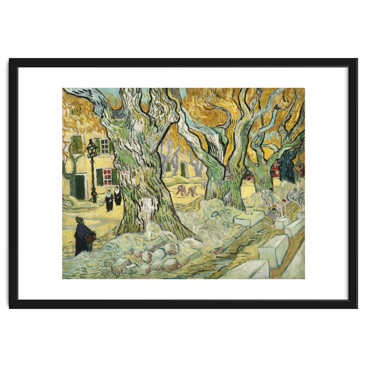 VINCENT VAN GOGH: The Road Menders. Date/Period: 1889. Painting. Oil on canvas.