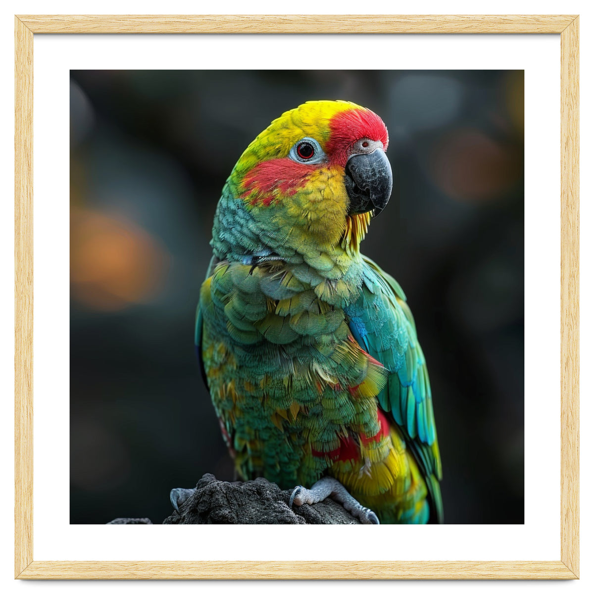Vibrant Amazon Parrot Perched On A Branch