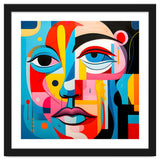 CUBIST HARMONY,  face, the essence of Cubist inspiration in a fragmented vibrant spectrum. thumbnail