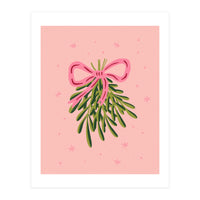 Mistletoe And Pink Bow (Print Only)