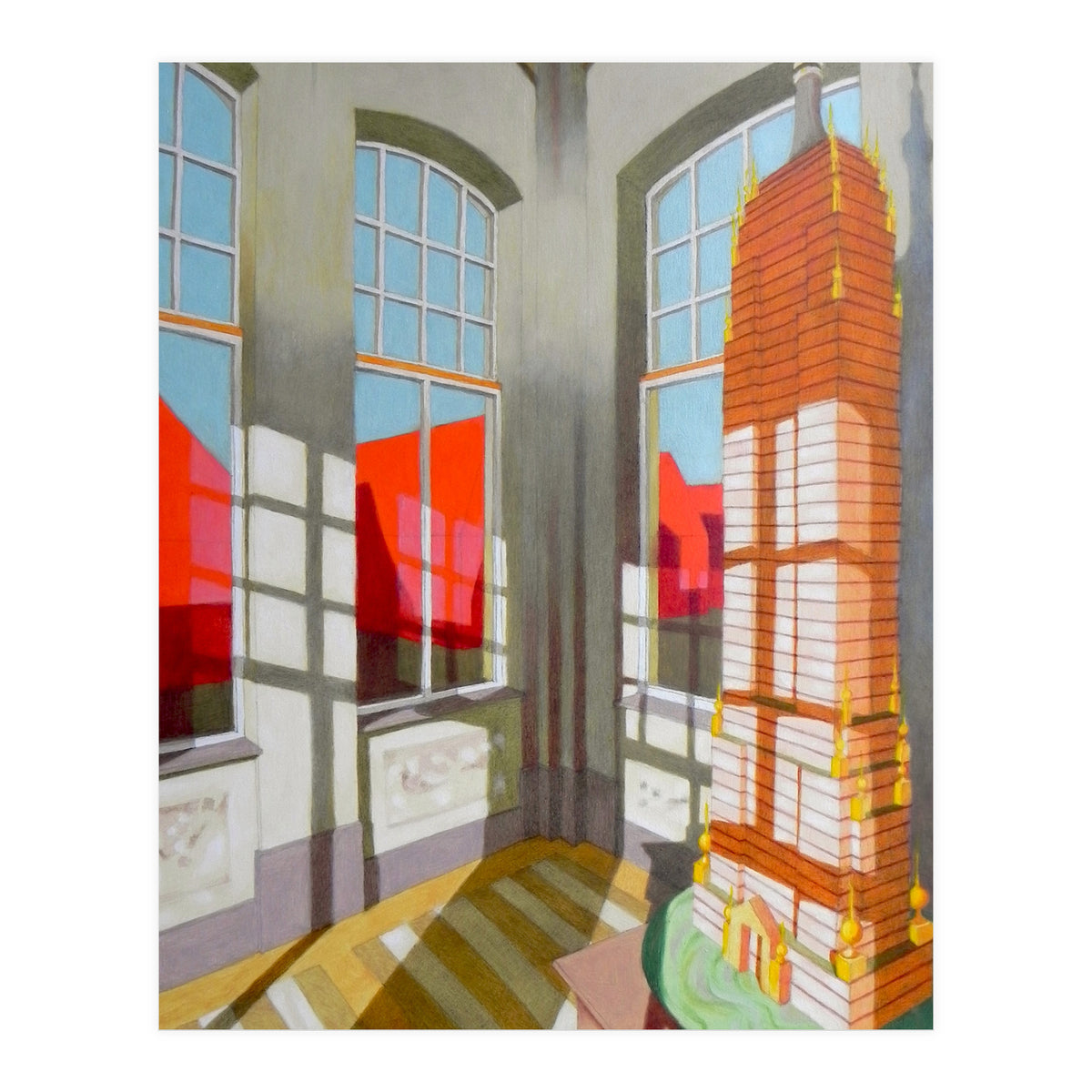 Abandoned room with the Empire State Building (Print Only)