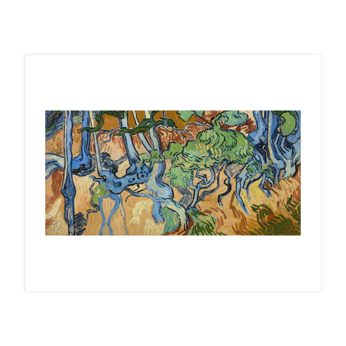 Tree Roots. Date: July 1890, Auvers-sur-Oise. Dimensions: 50.3 cm x 100.1 cm, 69.8 cm x 119.7 cm. (Print Only)