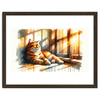 Cat Relaxing In Sunlight