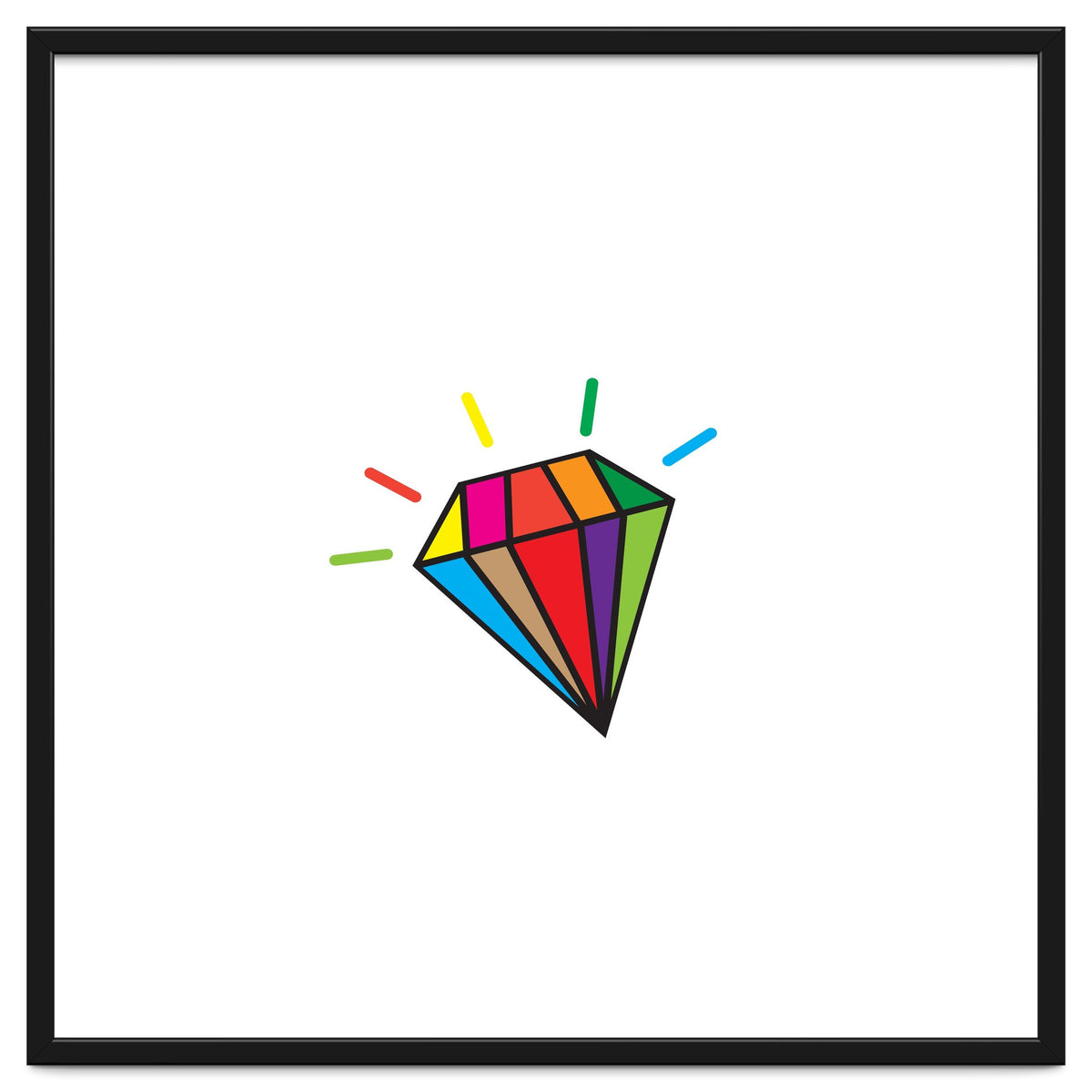 Rainbow colorful diamond