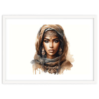 Desert Muse Watercolor Portrait
