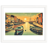 Vintage Harbor Sunset Poster