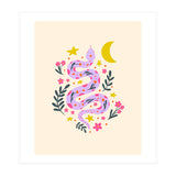 Lunar Snake  - lavander and cream (Print Only) thumbnail