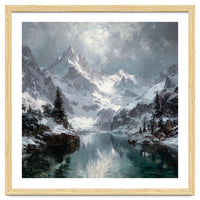 Majestic Snow-Capped Alpine Peaks Reflecting