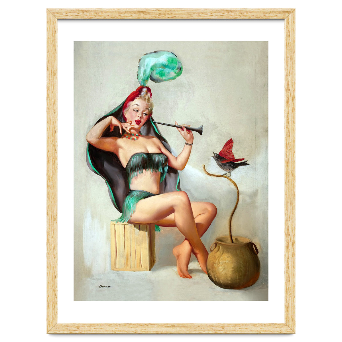 Pinup Sexy Girl Performing A Trick