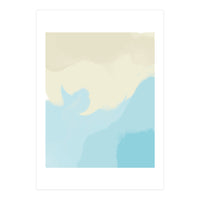 Mellow, Abstract Powder Blue Pastel Pearl Painting, Modern Simple Minimal Waves (Print Only)