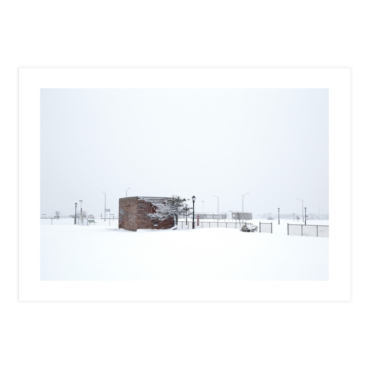 Barn in the winter snowscape (Print Only)