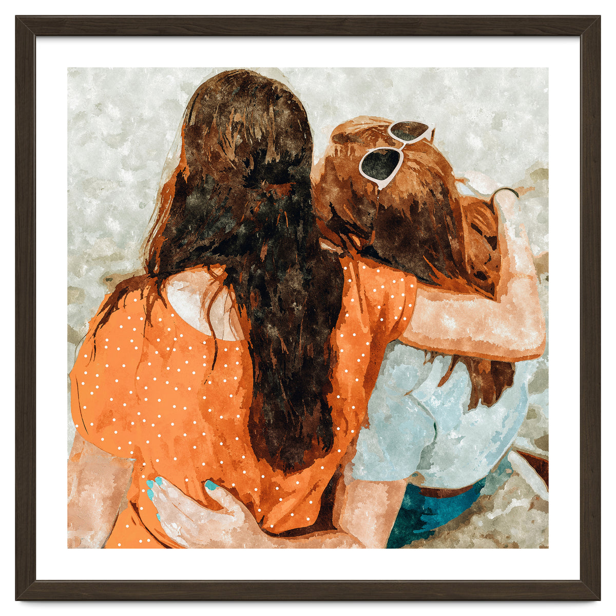 Soul Sisters | Modern Bohemian Friendship BFF Fashion | Friends Companion Summer Travel Painting