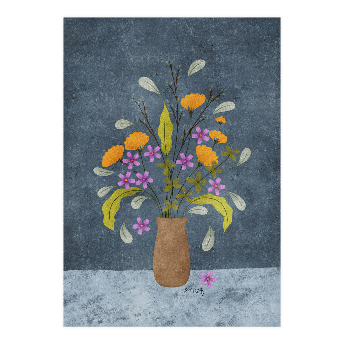 Moody Floral Vase (Print Only)
