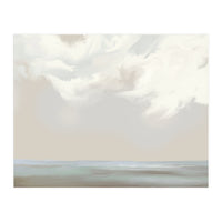 Abstract muted sea and clouds oil painting  (Print Only)