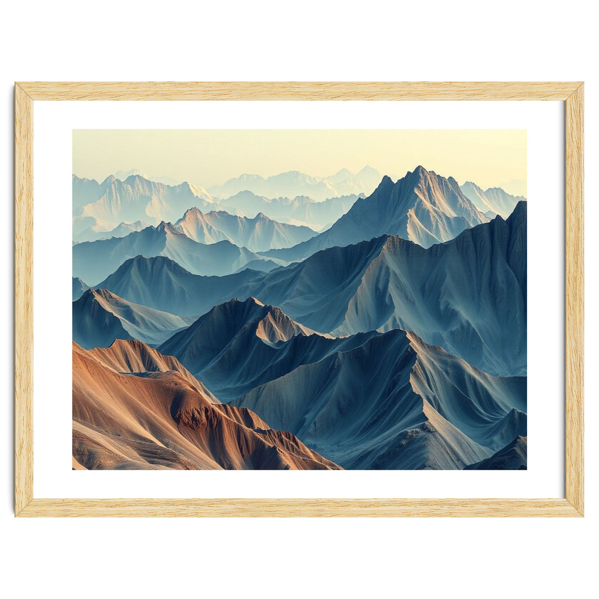 Hyper-Realistic Mountain Range Landscape Art