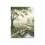 The Quiet Crossing: A Peaceful Meadow Bridge (Print Only) thumbnail