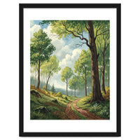 Vibrant Summer Forest Landscape Painting