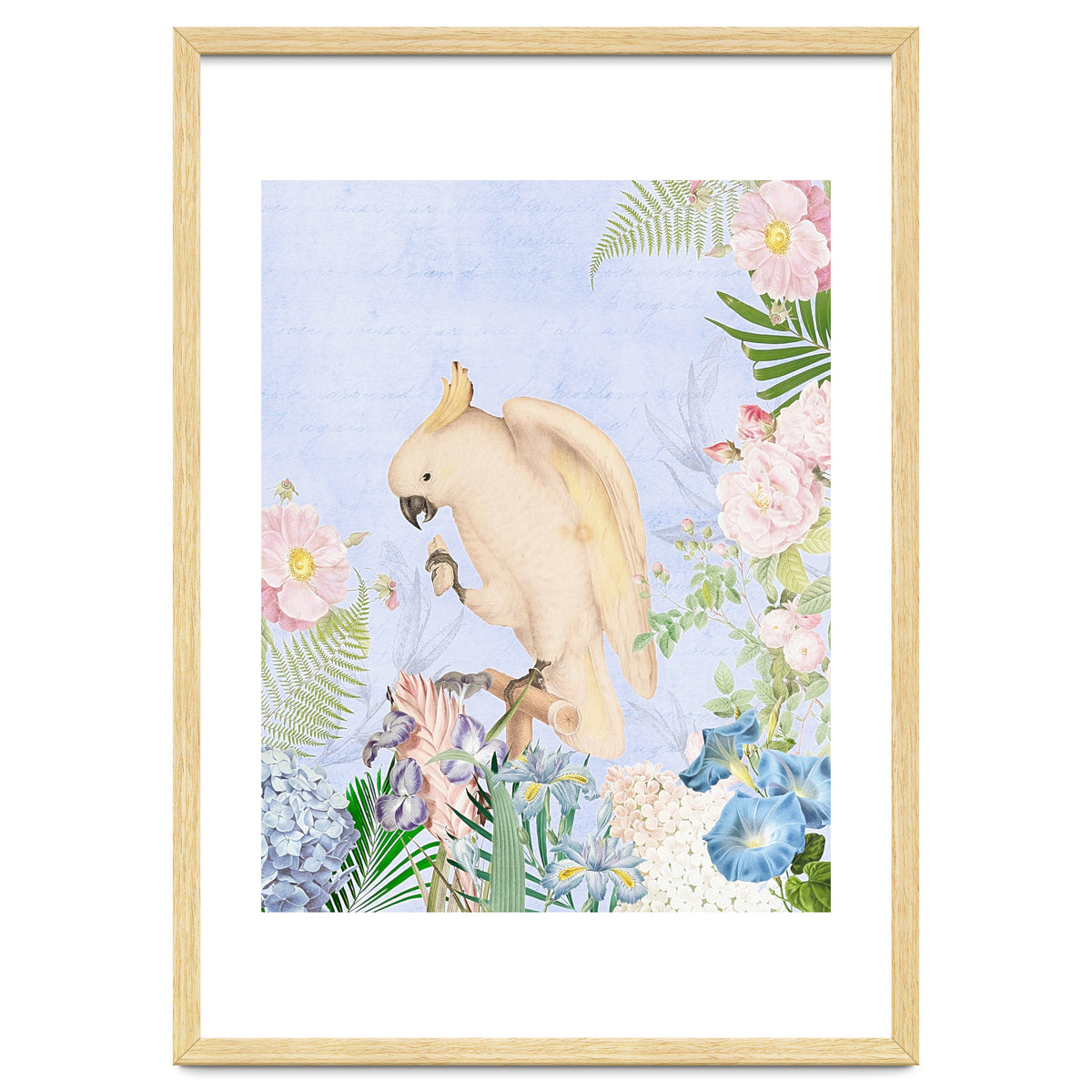 White Cockatoo In Flower Jungle