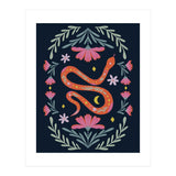 Cute Floral Snake (Print Only) thumbnail