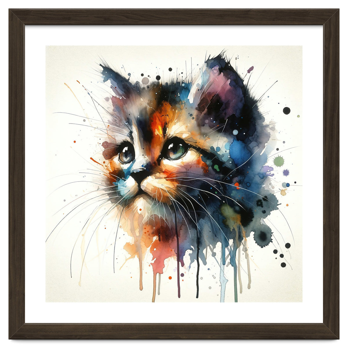 Colorful Kitten Portrait