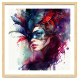 Turquoise Feathered Carnival Mask Portrait thumbnail