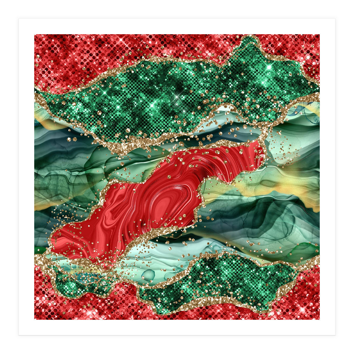 Christmas Glitter Agate Texture 03 (Print Only)
