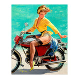 Pinup Sexy Motorcycle Girl (Print Only) thumbnail